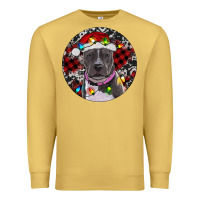 Antique Gold Pitbull And Buffalo Plaid Premium Sweatshirt - RanaPortraitStore