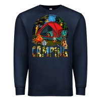 Navy camping Premium Sweatshirt - texasbilliewilder