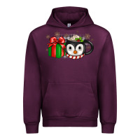 Mauve Wine Christmas penguin coffee Urban Hoodie - JahusDesignShop