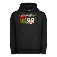 Pigment Black Christmas penguin coffee Urban Hoodie - JahusDesignShop