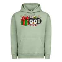 Pigment Oil Green Christmas penguin coffee Urban Hoodie - JahusDesignShop