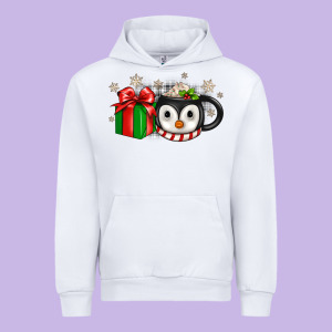 Christmas Penguin Coffee Urban Hoodie Designed By Jahusdesignshop
