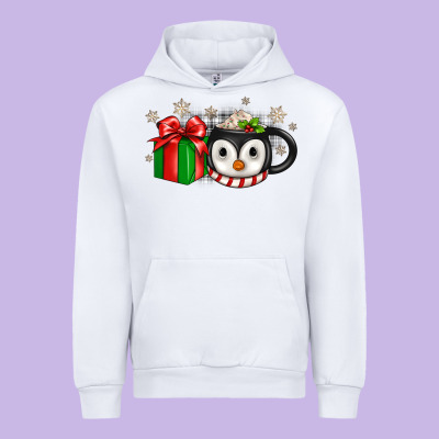 Christmas Penguin Coffee Urban Hoodie Designed By Jahusdesignshop