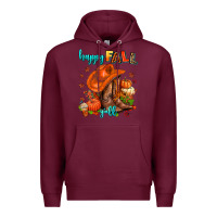 Burgundy happy fall y'all  cowgirl Premium Hoodie - AdoDesignShop