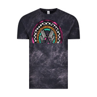Cloud Black race leopard rainbow Vintage Tee - Artiststas