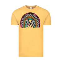 Vintage Mustard race leopard rainbow Vintage Tee - Artiststas