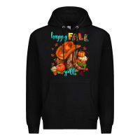 Black happy fall y'all  cowgirl Premium Hoodie - AdoDesignShop