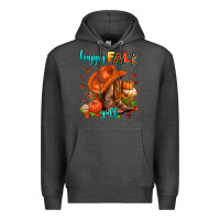 Charcoal Heather happy fall y'all  cowgirl Premium Hoodie - AdoDesignShop