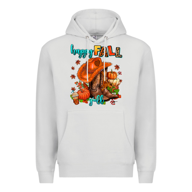 Happy Fall Y'all  Cowgirl Premium Hoodie by AdoDesignShop | Teevron