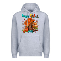 Heather Grey happy fall y'all  cowgirl Premium Hoodie - AdoDesignShop