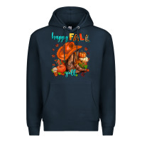 Navy happy fall y'all  cowgirl Premium Hoodie - AdoDesignShop