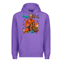 Purple happy fall y'all  cowgirl Premium Hoodie - AdoDesignShop