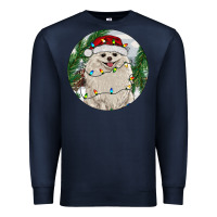 Navy Pomeranian And Farm Premium Sweatshirt - RanaPortraitStore