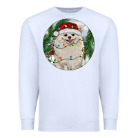 White Pomeranian And Farm Premium Sweatshirt - RanaPortraitStore