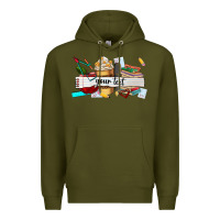 Army Green costomized teachers name Premium Hoodie - AdoDesignShop