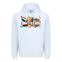 White costomized teachers name Premium Hoodie - AdoDesignShop