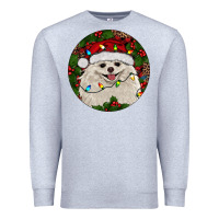 Heather Grey Christmas pomeranian Premium Sweatshirt - RanaPortraitStore