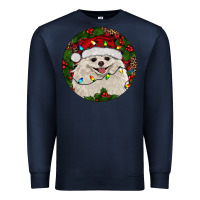 Navy Christmas pomeranian Premium Sweatshirt - RanaPortraitStore