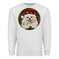 Oatmeal Heather Christmas pomeranian Premium Sweatshirt - RanaPortraitStore