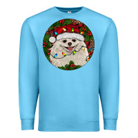 Ocean Blue Christmas pomeranian Premium Sweatshirt - RanaPortraitStore