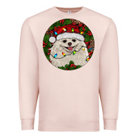 Pale Pink Christmas pomeranian Premium Sweatshirt - RanaPortraitStore