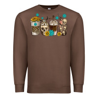 Chestnut coffee cups bull skull with gemstones Premium Sweatshirt - texasbilliewilder