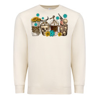 Sandshell coffee cups bull skull with gemstones Premium Sweatshirt - texasbilliewilder