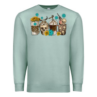 Seafoam coffee cups bull skull with gemstones Premium Sweatshirt - texasbilliewilder