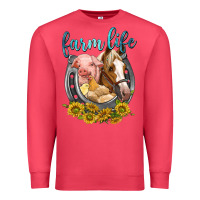 Cardinal chicken pig horse farm life Premium Sweatshirt - texasbilliewilder