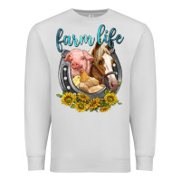Dove Grey chicken pig horse farm life Premium Sweatshirt - texasbilliewilder