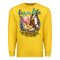 Lemon chicken pig horse farm life Premium Sweatshirt - texasbilliewilder