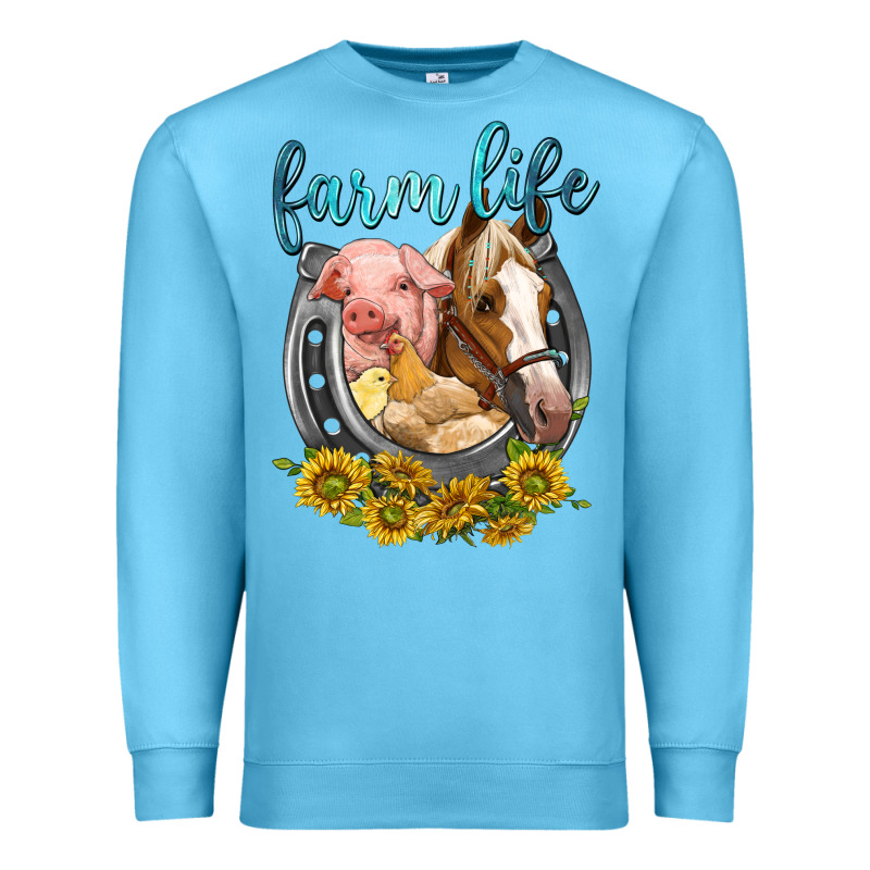 Chicken Pig Horse Farm Life Premium Sweatshirt by texasbilliewilder | Teevron