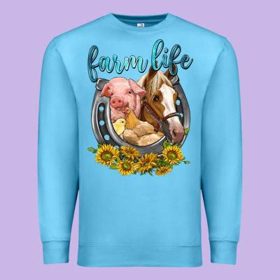 Premium Sweatshirt chicken pig horse farm life
