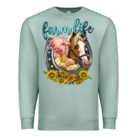 Seafoam chicken pig horse farm life Premium Sweatshirt - texasbilliewilder