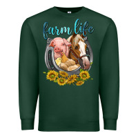 Sports Green chicken pig horse farm life Premium Sweatshirt - texasbilliewilder