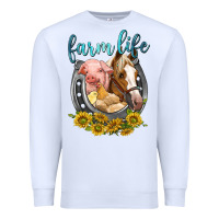 White chicken pig horse farm life Premium Sweatshirt - texasbilliewilder