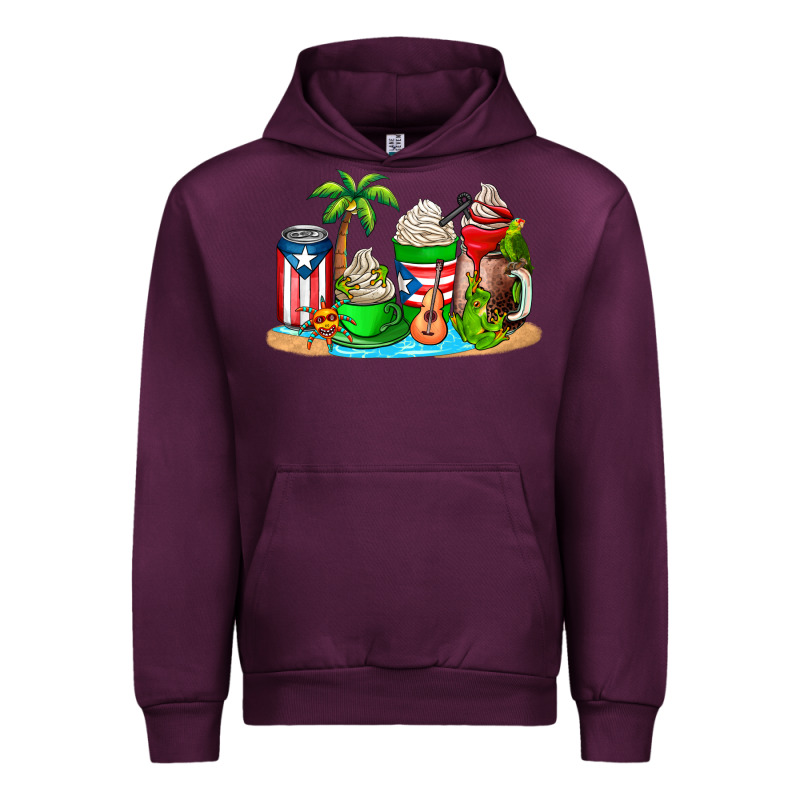 Puerto Rico Coffee Cups Urban Hoodie by AdoDesignShop | Teevron