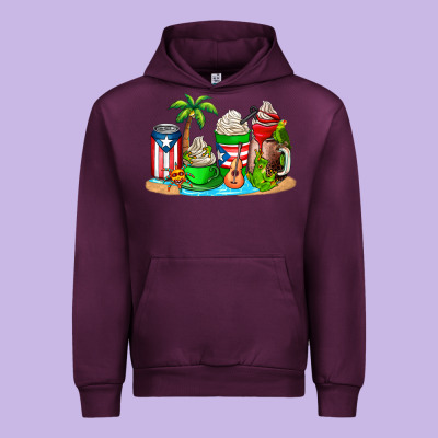 Puerto Rico Coffee Cups Urban Hoodie Designed By Adodesignshop