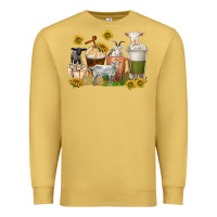 Antique Gold coffee cups goats Premium Sweatshirt - texasbilliewilder