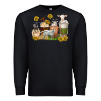 Black coffee cups goats Premium Sweatshirt - texasbilliewilder