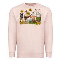 Pale Pink coffee cups goats Premium Sweatshirt - texasbilliewilder