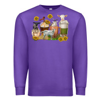 Purple coffee cups goats Premium Sweatshirt - texasbilliewilder