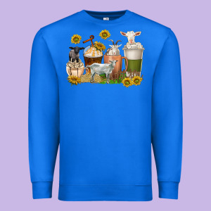 Coffee Cups Goats Premium Sweatshirt Designed By Texasbilliewilder