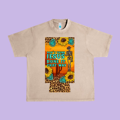 Don't Jesus Done It That Way Western Skeleton  12 Oz Can Cooler  (slim Urban Heavy Tee Designed By Artiststas