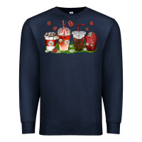 Navy coffee cups lady bug with daisies Premium Sweatshirt - texasbilliewilder
