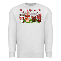 Oatmeal Heather coffee cups lady bug with daisies Premium Sweatshirt - texasbilliewilder