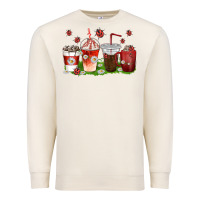 Sandshell coffee cups lady bug with daisies Premium Sweatshirt - texasbilliewilder