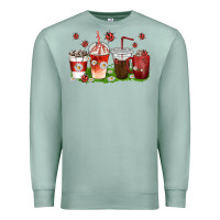 Seafoam coffee cups lady bug with daisies Premium Sweatshirt - texasbilliewilder