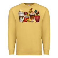 Antique Gold coffee cups rooster Premium Sweatshirt - texasbilliewilder