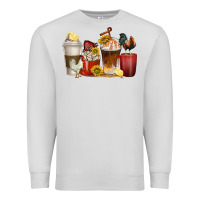 Dove Grey coffee cups rooster Premium Sweatshirt - texasbilliewilder